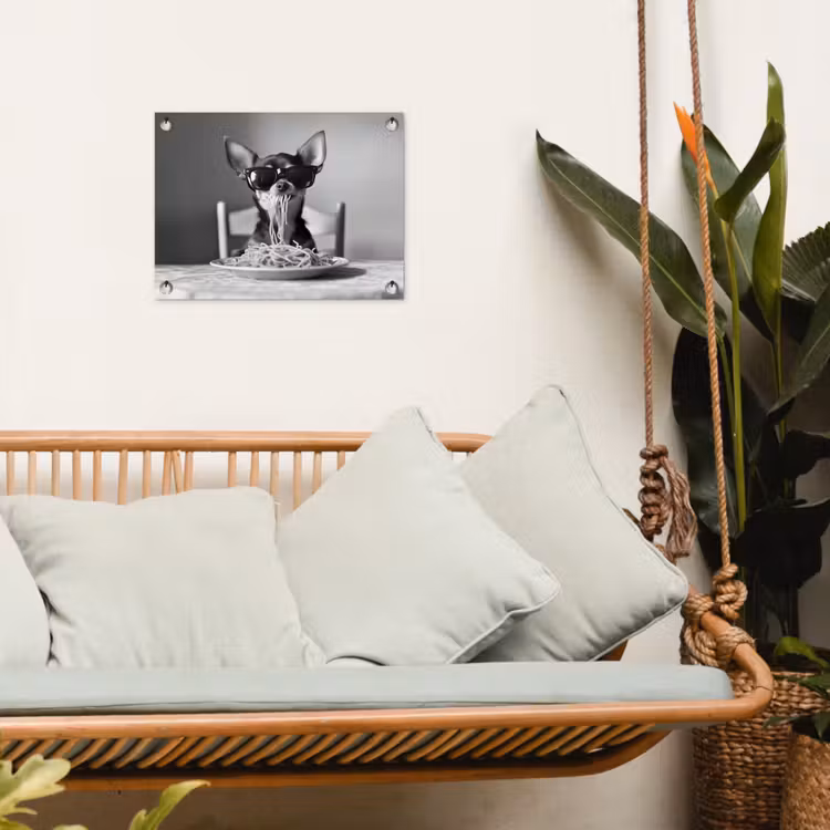 Chihuahua - Hond - Zonnebril - Humoristisch - Zwart - Wit - Spaghetti tuinposter los doek klein -sfeer7