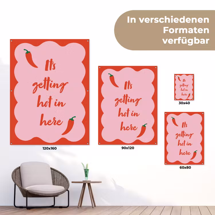 Chilipeper - Red - Hot - Quotes tuinposter los doek klein -Xsfeer9_DE