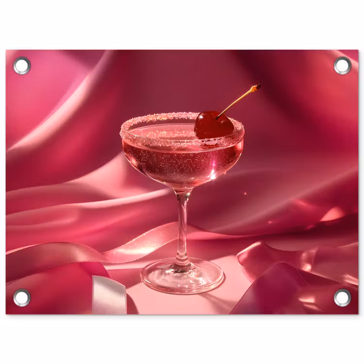 Cocktail - Pink - Luxe tuinposter los doek klein -3d