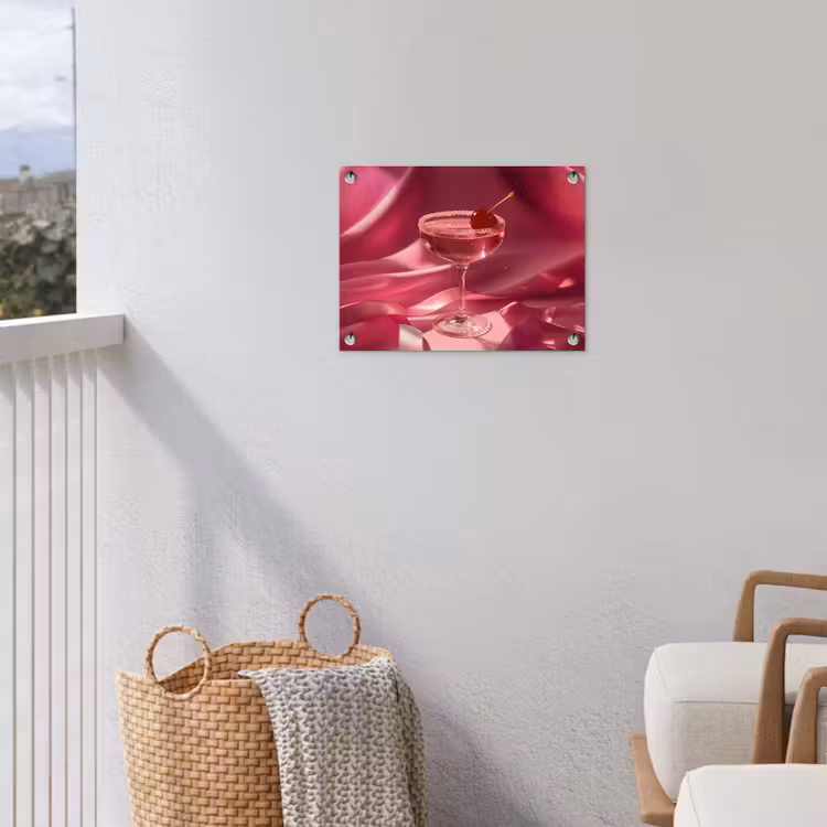 Cocktail - Pink - Luxe tuinposter los doek klein -sfeer8