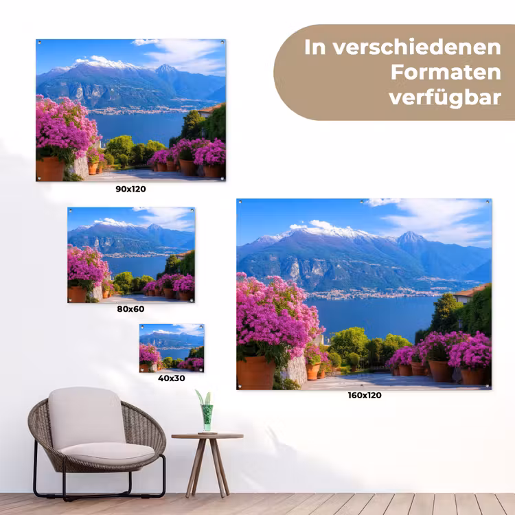 Lake Como - Italië - Landschap tuinposter los doek klein -Xsfeer9_DE