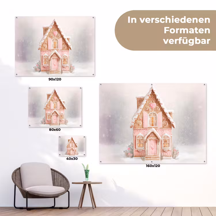 Huisje - Suiker - Pastel tuinposter los doek klein -Xsfeer9_DE