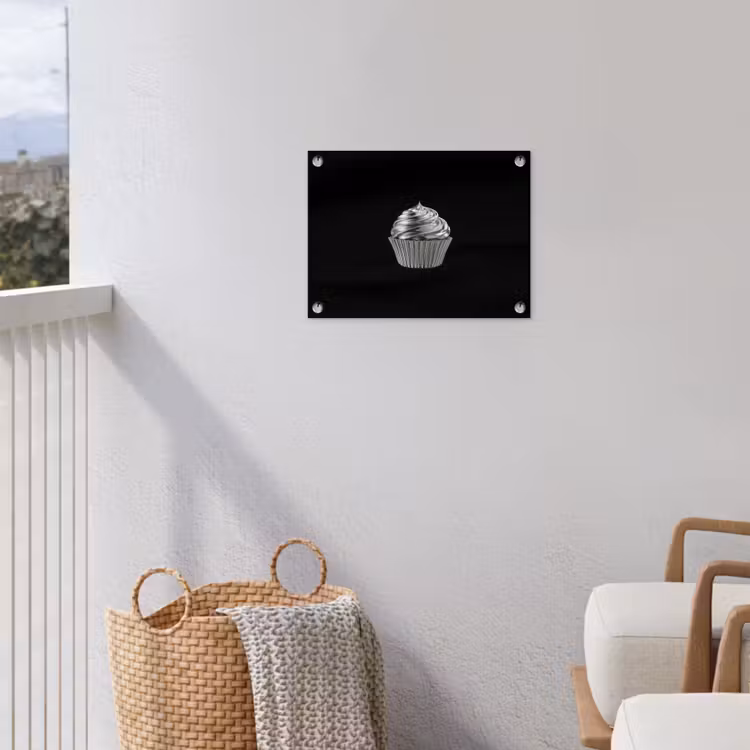 Cupcake - Luxueus - Zilver tuinposter los doek klein -sfeer8