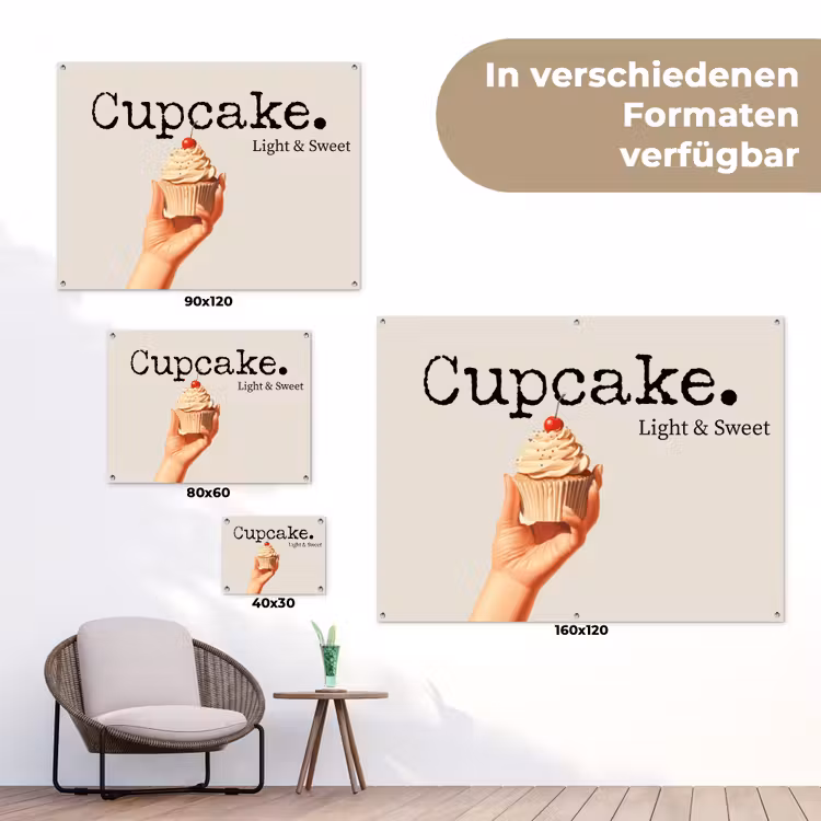 Cupcake - Zoet - Kers tuinposter los doek klein -Xsfeer9_DE