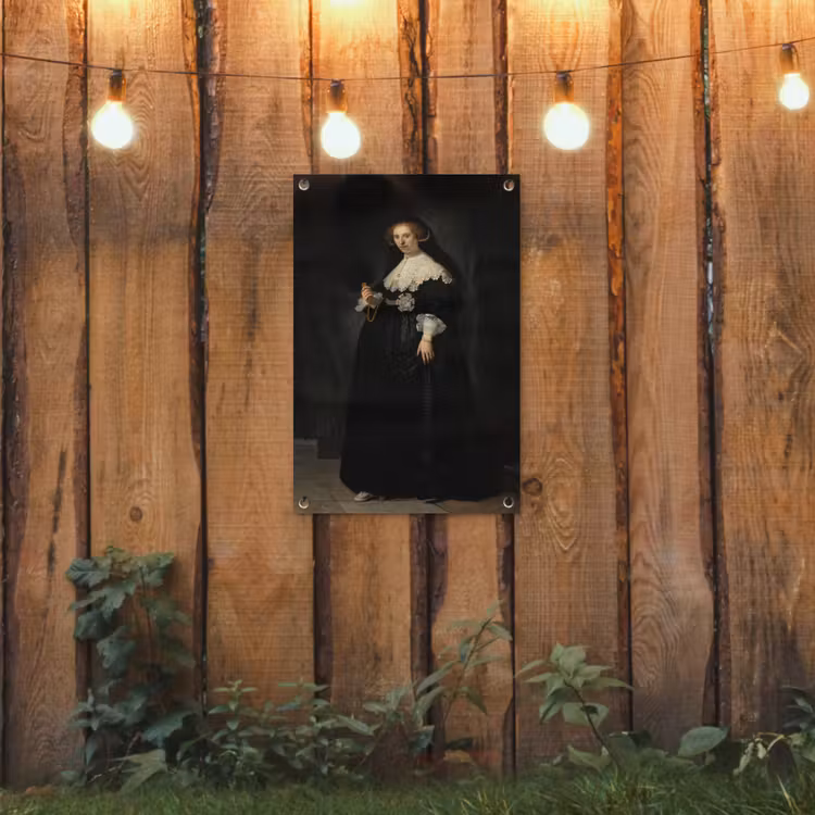 Het huwelijksportret van Oopjen Coppit - Rembrandt van Rijn tuinposter los doek klein -sfeer1
