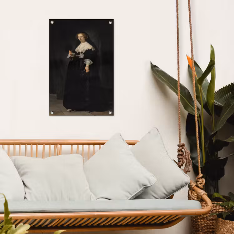 Het huwelijksportret van Oopjen Coppit - Rembrandt van Rijn tuinposter los doek klein -sfeer7