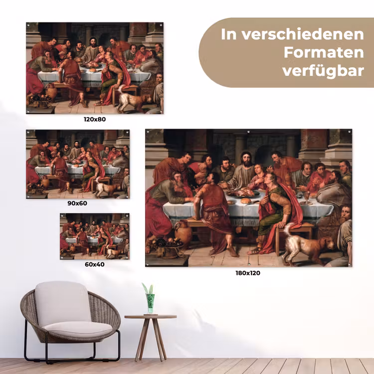 Het laatste avondmaal - Schilderij van Willem Key tuinposter los doek klein -Xsfeer9_DE