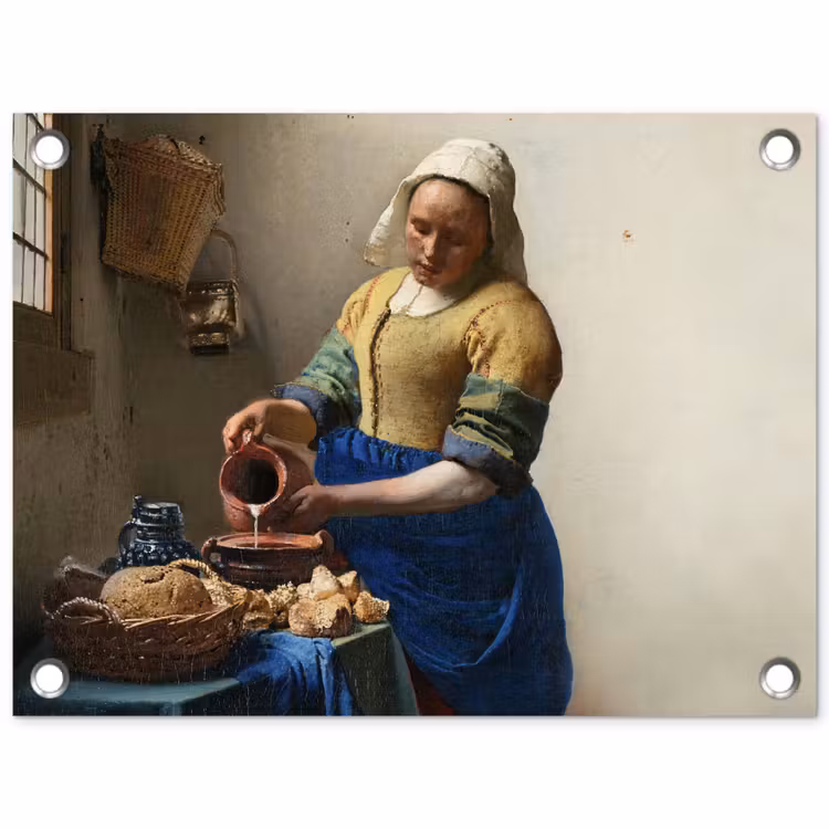 Het melkmeisje - Kunst - Oude meesters - Vermeer tuinposter los doek klein -3d