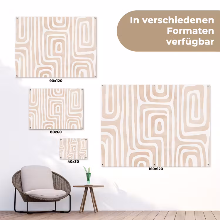 Decoratief - Labyrint - Beige tuinposter los doek klein -Xsfeer9_DE