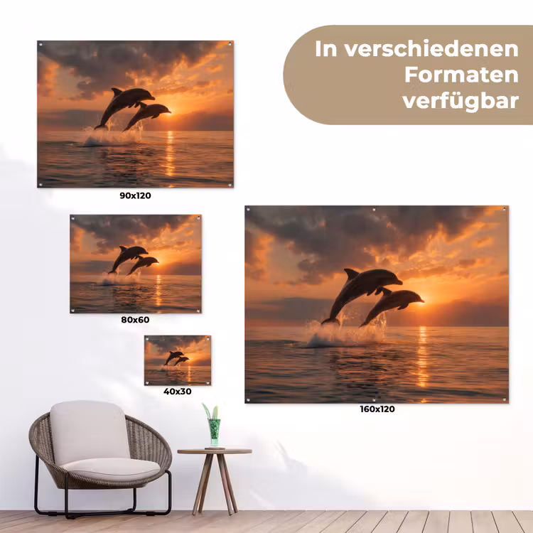 Dolfijnen - Zee - Realistisch tuinposter los doek klein -Xsfeer9_DE