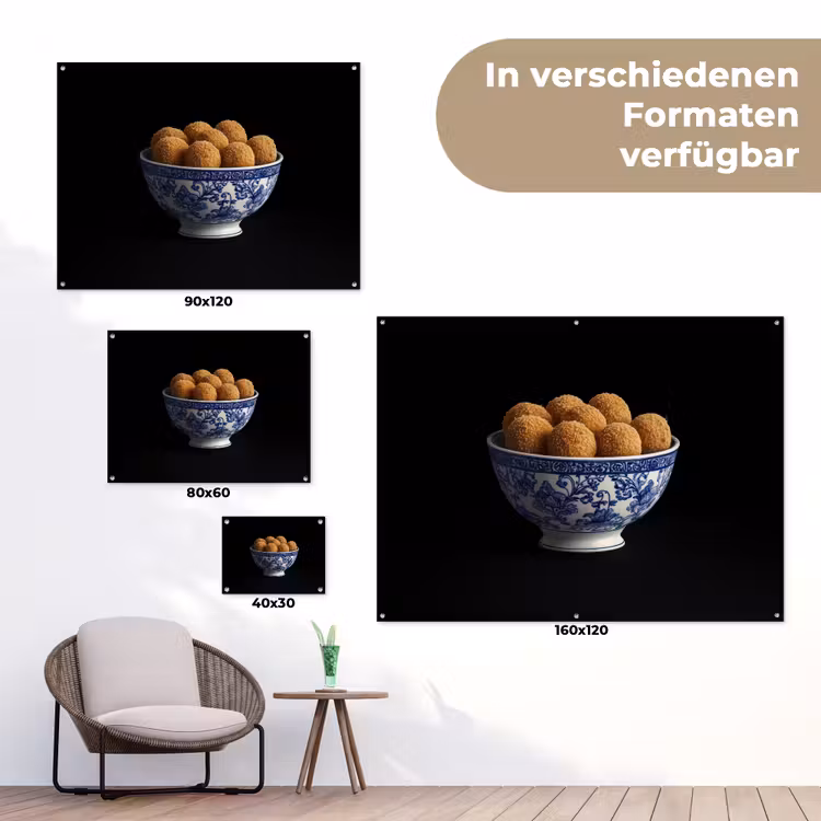 Delfts blauw - Bitterballen - Holland - Schaal tuinposter los doek klein -Xsfeer9_DE