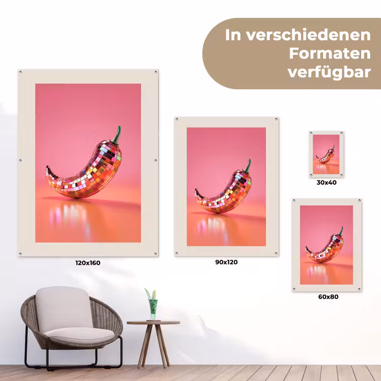 Disco - Peper - Roze tuinposter los doek klein -Xsfeer9_DE