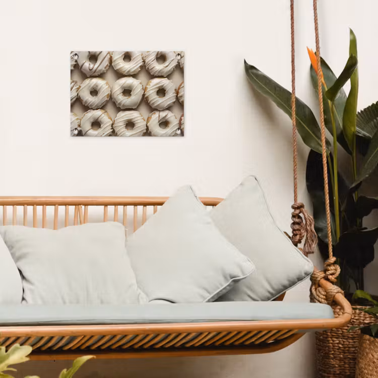 Donuts - Chocolade - Wit - Beige tuinposter los doek klein -sfeer7