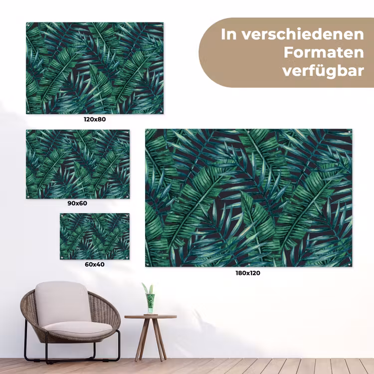 Jungle - Bladeren - Tropisch tuinposter los doek klein -Xsfeer9_DE