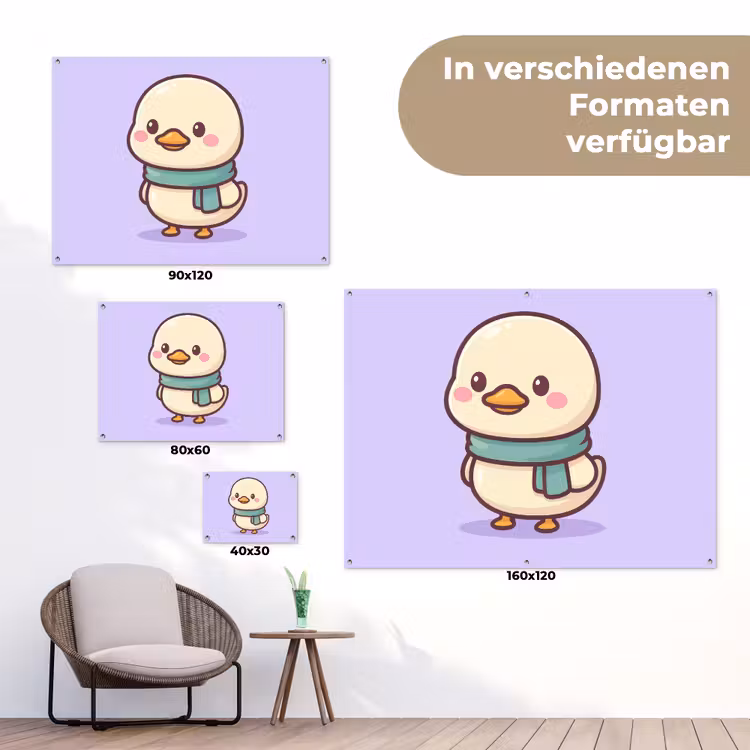 Eend - Sjaal - Paars tuinposter los doek klein -Xsfeer9_DE