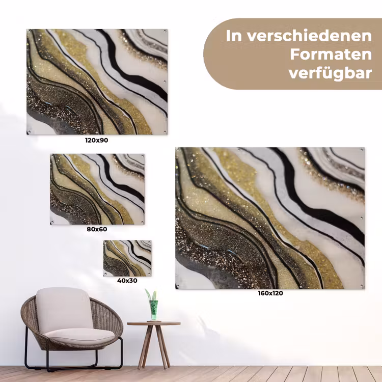 Edelsteen - Abstract - Marmer - Natuur tuinposter los doek klein -Xsfeer9_DE