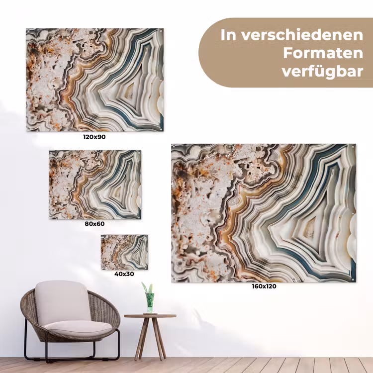 Edelsteen - Marmer - Natuur - Abstract tuinposter los doek klein -Xsfeer9_DE
