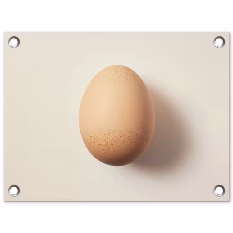 Ei - Beige - Ovaal - Egaal tuinposter los doek klein -3d