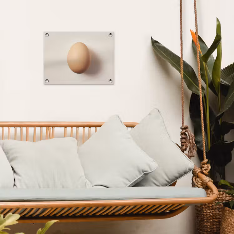 Ei - Beige - Ovaal - Egaal tuinposter los doek klein -sfeer7