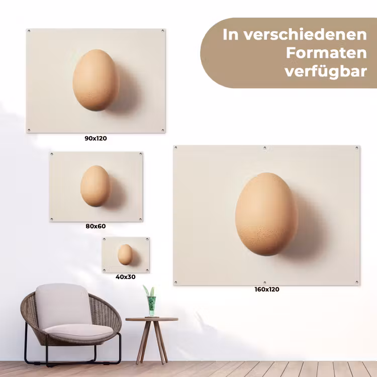 Ei - Beige - Ovaal - Egaal tuinposter los doek klein -Xsfeer9_DE