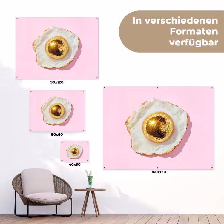 Ei - Disco - Ontbijt - Glitter tuinposter los doek klein -Xsfeer9_DE