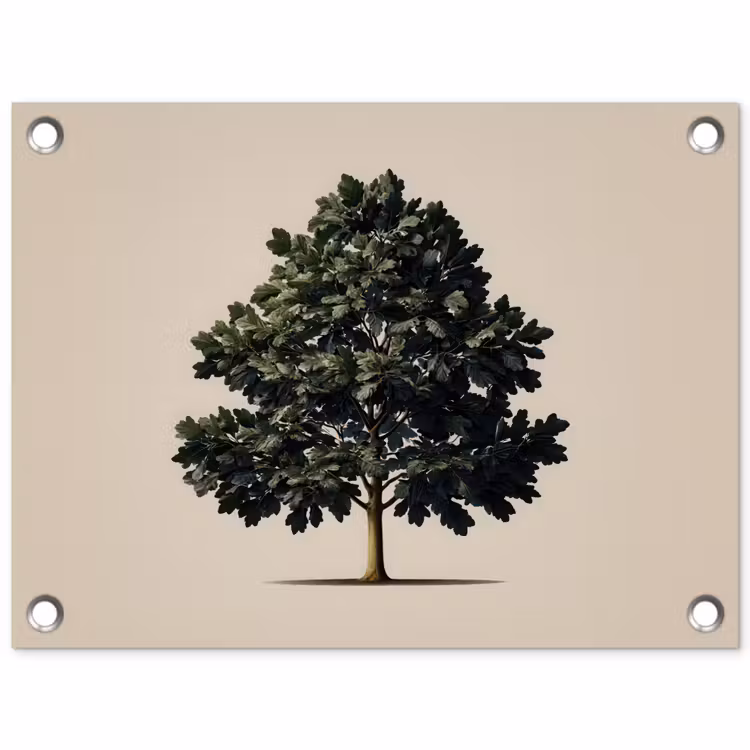 Eikenboom - Schaduw - Egaal tuinposter los doek klein -3d