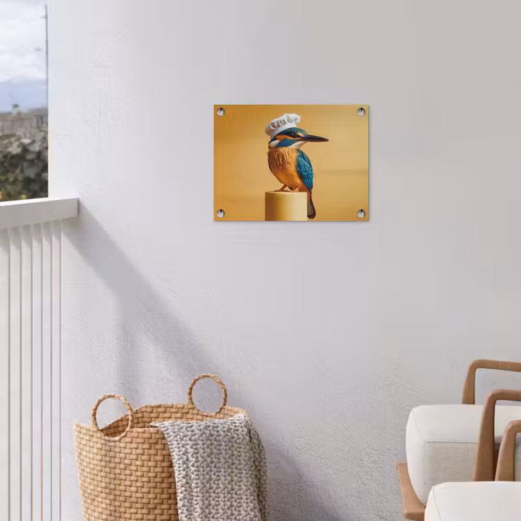 Ijsvogel - Pilaar - Koksmuts - Vogel tuinposter los doek klein -sfeer8