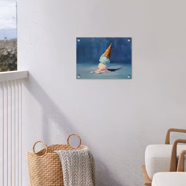 Ijshoorn - Bolletjes - Smelt - Roze tuinposter los doek klein -sfeer8