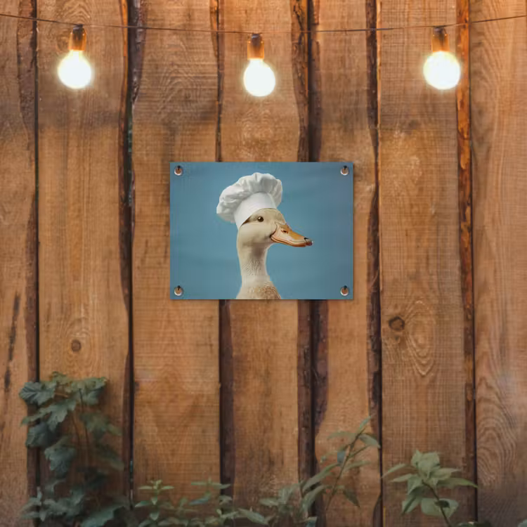 Eend - Koksmuts - Cute - Vogel tuinposter los doek klein -sfeer1