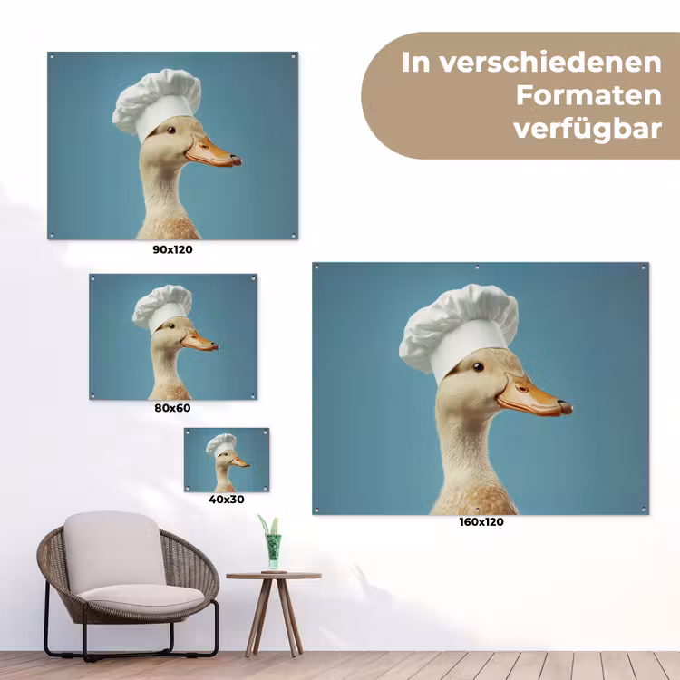 Eend - Koksmuts - Cute - Vogel tuinposter los doek klein -Xsfeer9_DE