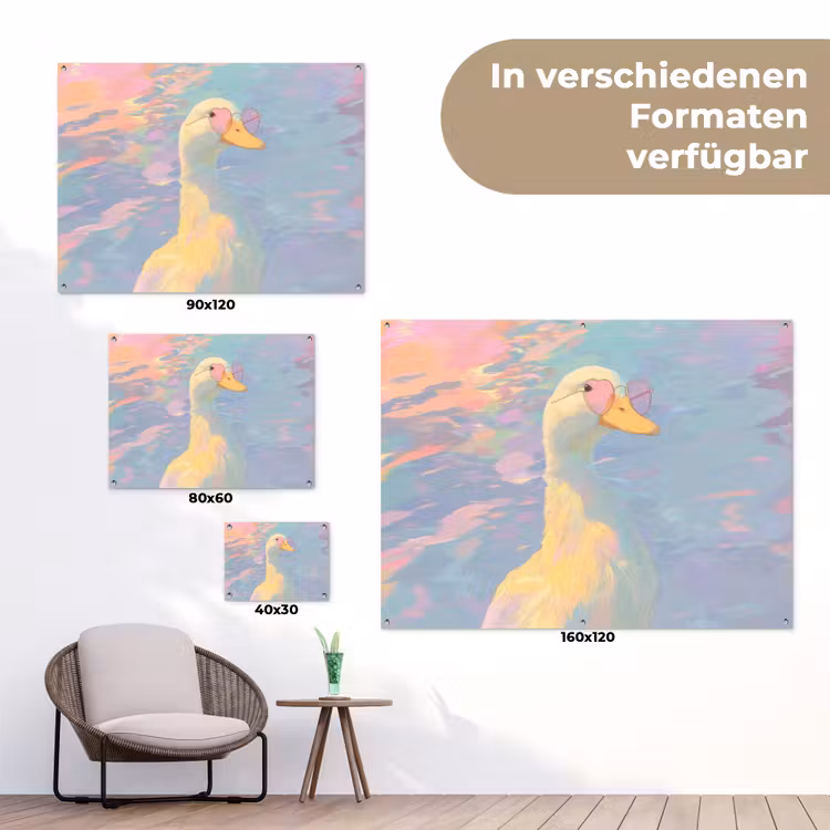 Eend - Zonnebril - Water tuinposter los doek klein -Xsfeer9_DE