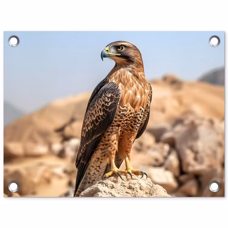 Valk - Vogel - Rots - Macht tuinposter los doek klein -3d