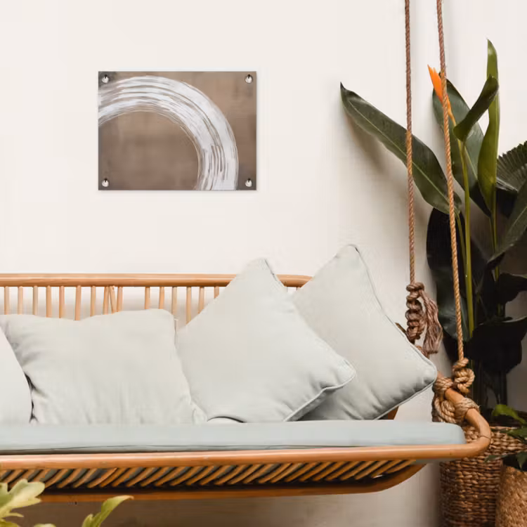 Verf - Bruin - Japandi tuinposter los doek klein -sfeer7