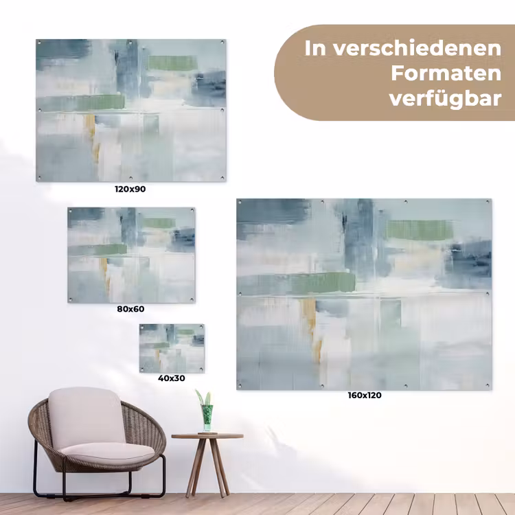 Verf - Moderne kunst - Abstract - Grijs tuinposter los doek klein -Xsfeer9_DE