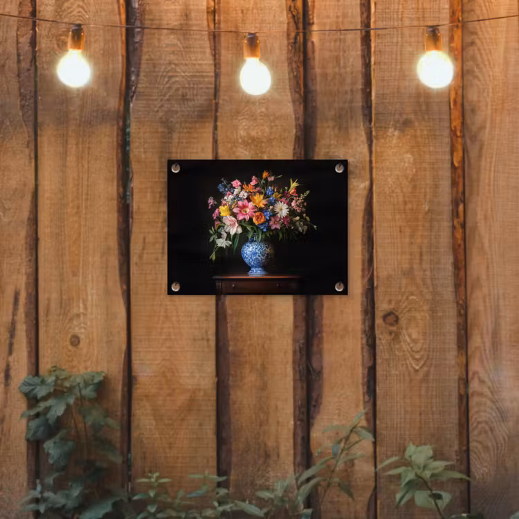 Kleur - Vaas - Bloemen - Boeket tuinposter los doek klein -sfeer1