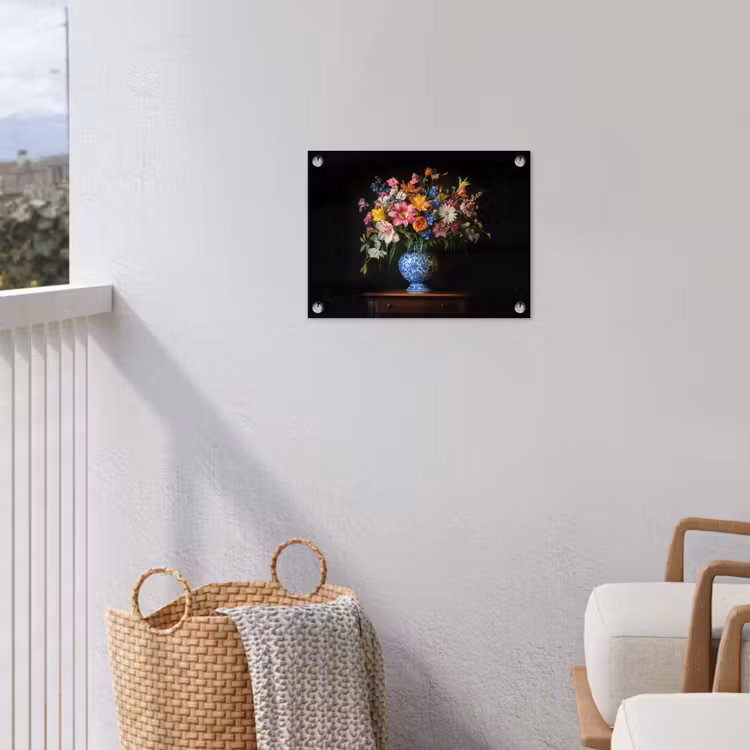 Kleur - Vaas - Bloemen - Boeket tuinposter los doek klein -sfeer8