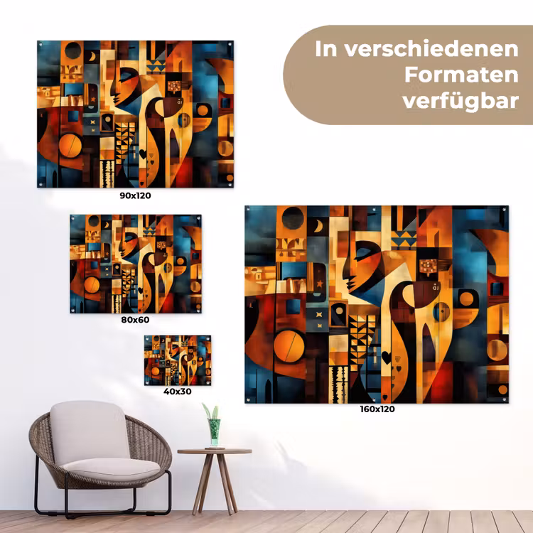 Figuren - Abstract - Symbolen tuinposter los doek klein -Xsfeer9_DE