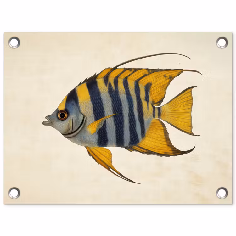 Vis - Sierlijk - Vinnen - Illustratie tuinposter los doek klein -3d