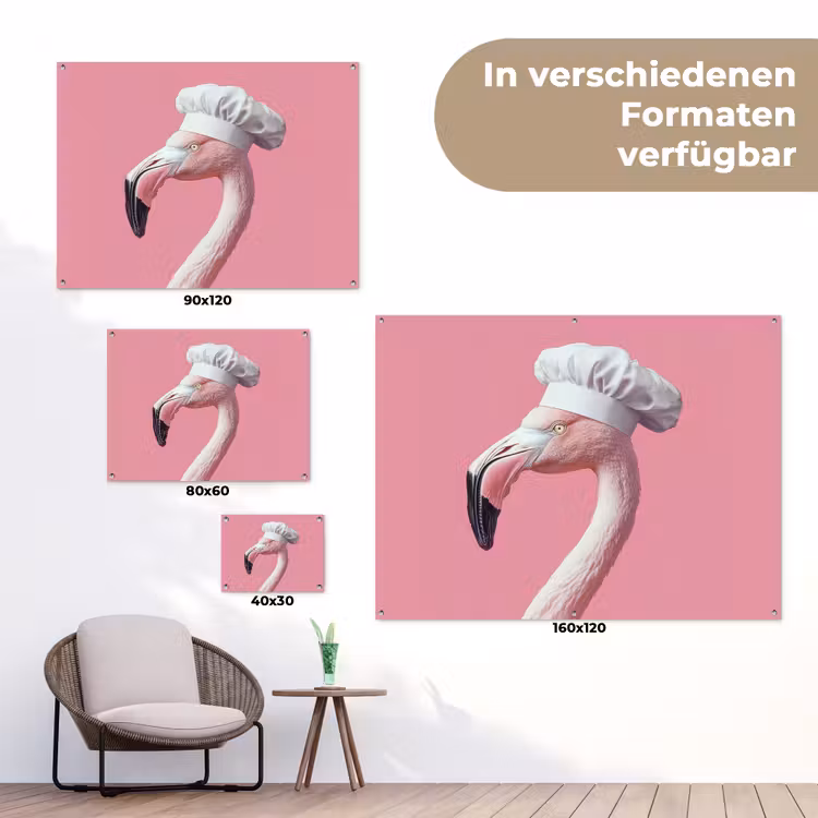 Flamingo - Roze - Koksmuts - Vogel tuinposter los doek klein -Xsfeer9_DE