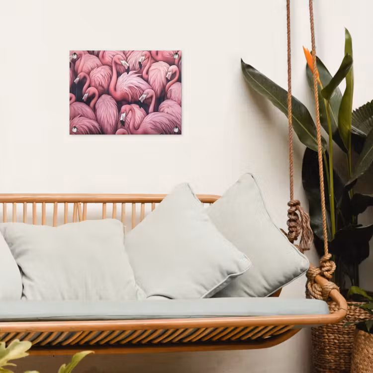 Flamingo - Roze - Dieren tuinposter los doek klein -sfeer7