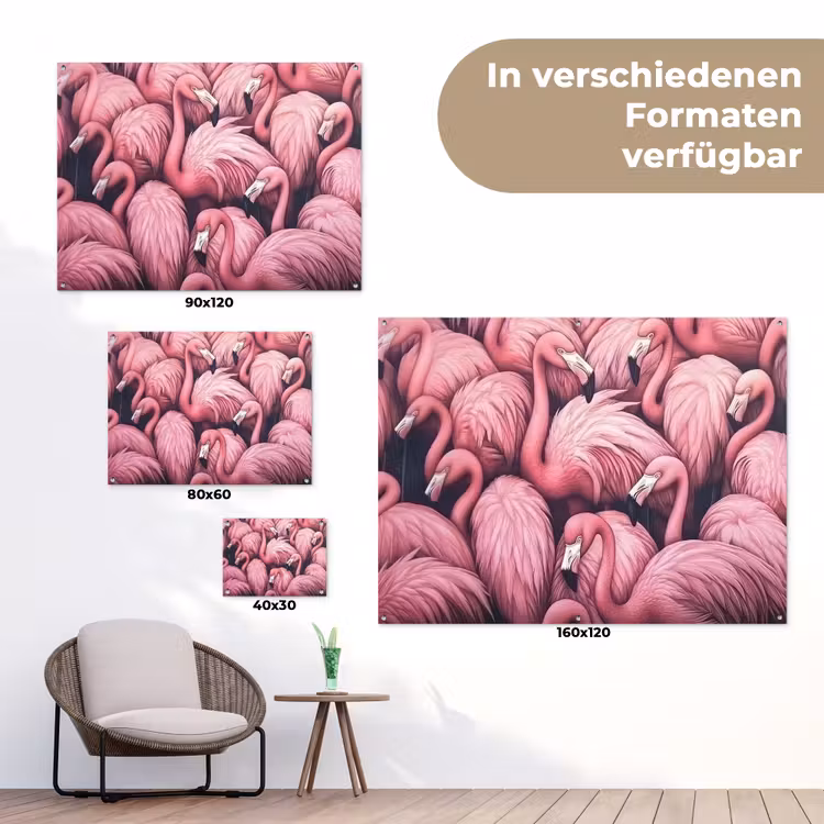 Flamingo - Roze - Dieren tuinposter los doek klein -Xsfeer9_DE
