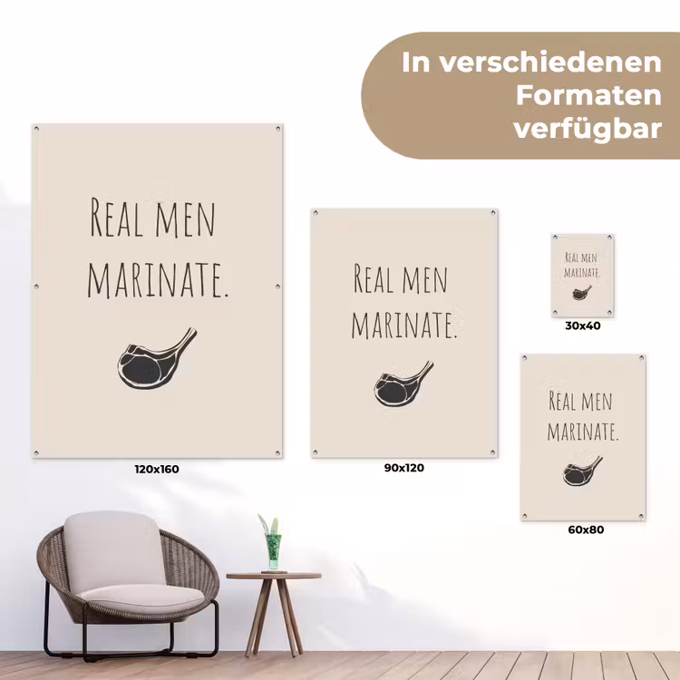 Vlees - Minimalistisch - Beige - Quote tuinposter los doek klein -Xsfeer9_DE