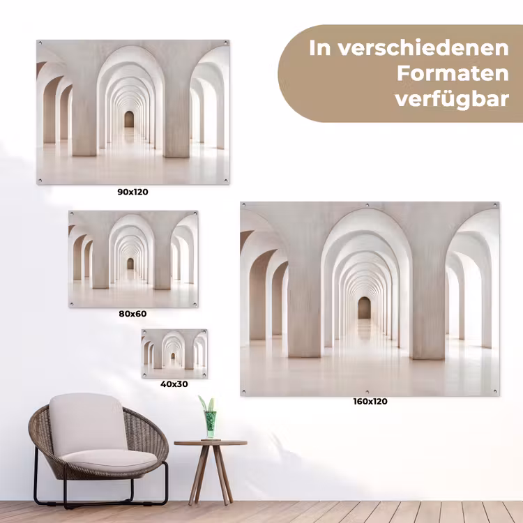 Hal - Bogen - Symmetrisch - Modern tuinposter los doek klein -Xsfeer9_DE