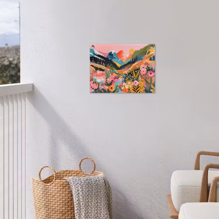 Rivier - Diepte - Bloemen tuinposter los doek klein -sfeer8