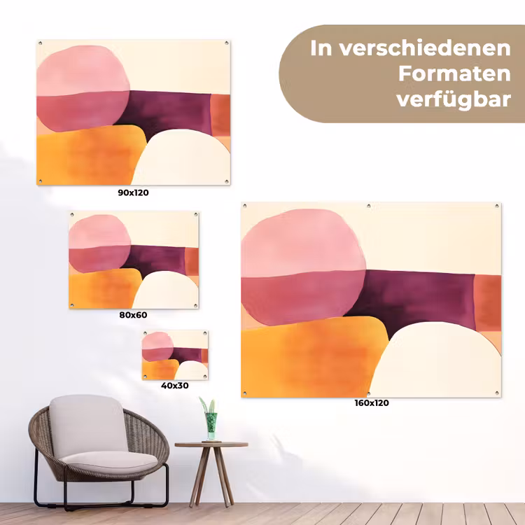 Vormen - Abstract - Kleurrijk tuinposter los doek klein -Xsfeer9_DE