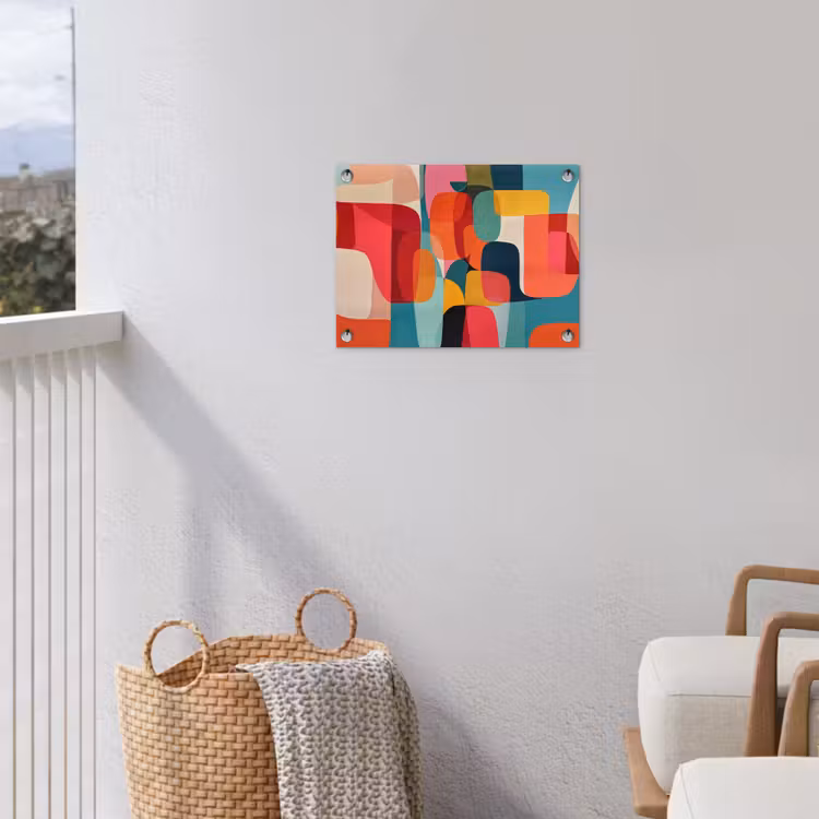 Vormen - Kleurrijk - Abstract - Vlakken tuinposter los doek klein -sfeer8