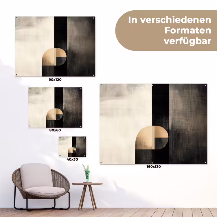 Vormen - Modern - Zwart tuinposter los doek klein -Xsfeer9_DE