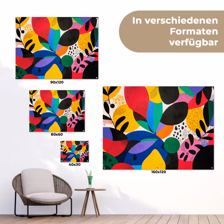 Vormen - Stippen - Kleurrijk tuinposter los doek klein -Xsfeer9_DE