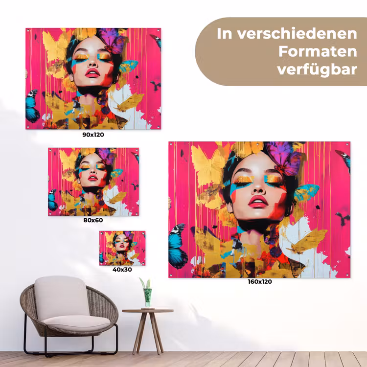 Vrouw - Abstract - Kleurrijk tuinposter los doek klein -Xsfeer9_DE