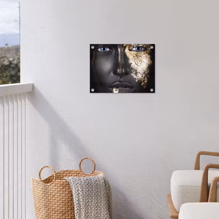 Vrouw - Bladgoud - Zwart - Goud - Luxe tuinposter los doek klein -sfeer8